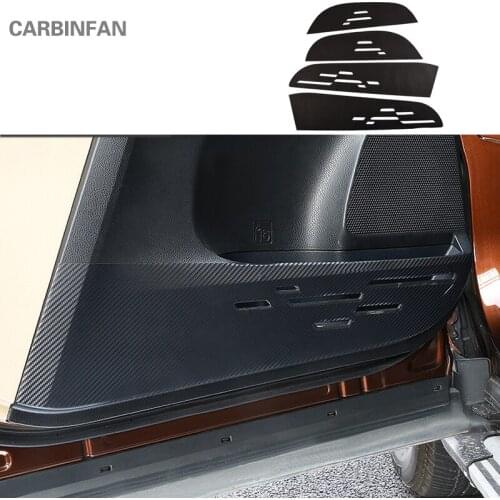 Anti kick Pad Car Door Film sticker interior Door Stickers Carbon Fiber Protection Film Sticker For Toyota RAV4 RAV-4 2013-2018