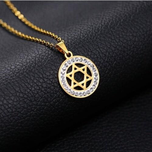 Six-pointed Star Pendant Fashion Hot Sale Multi-color Necklace Jewelry Stainless Steel Men Trend Punk Style Necklace