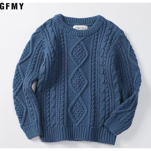 Sweater babi girls boys cotton Warm Pullovers plush inside sweaters girls Winter Autumn Knitted Loose jacket 1-12Y child tops