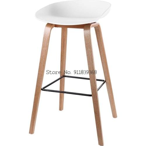 High Quality Solid Wood Bar Chair High Stool Chair Danish Personality Fashion Designer Talks Table Chair Restaurant Bar Chair Hi