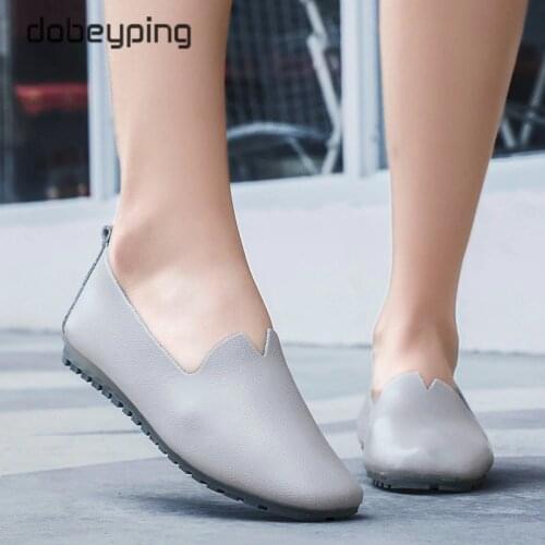 New Women Flats 2020 Spring Autumn Woman Loafers Genuine Leather Female Shoes Slip On Womens Shoe Pointed Toe Ladies Footwear