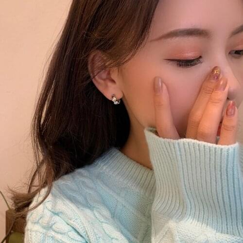 TIMEONLY Cute Smile Coin Circle Hoop Earring Hip Hop Korean Style Earrings for Women Girls Statement Accessories Temperament