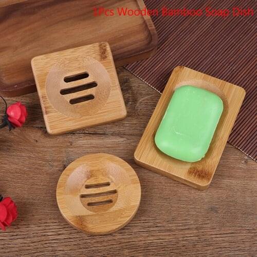 1pcs Natural Bamboo Wood Dish Storage Holder Plate Box Container Bathroom Shower Soap Tray