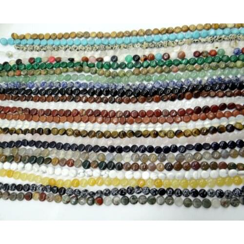 10mm Natural stone tiger eye Turquoises Quartz crystal Round cake beads for Diy Jewelry Making Necklace Accessories39pcs