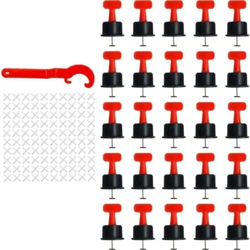 126Pcs Flat Ceramic Floor Wall Construction Tools Reusable Tile Leveling System Kittile Leveling System Kit for Tile