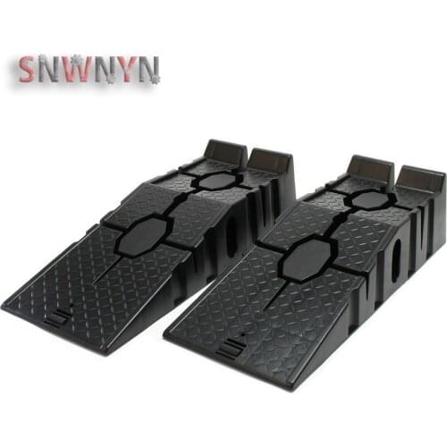 2pcs/pair Heavy Duty Car Ramps 2500kg Antiskid Working Ramp Auto Oil Changing Repair Maintenance Jack Lift Tools 90cm long Black