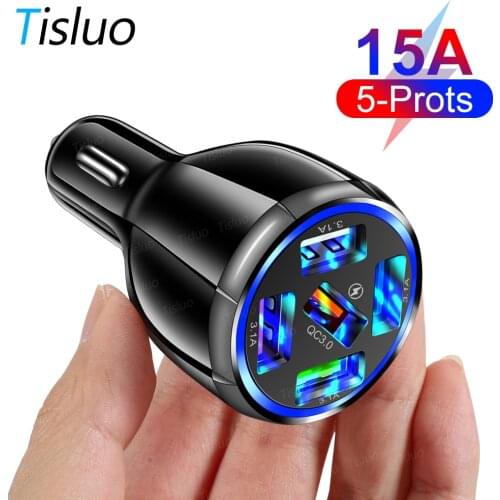 5 USB Car charger Quick Charge QC3.0 Fast Charger for iPhone 12 8 Samsung Huawei Xiaomi Charger portable usb Car charger adapter