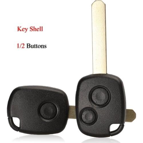 Kutery 10pcs/Lot Car Key Shell For Honda CRV Fit City Civic Accord 1/2 Buttons With Uncut Key Blade Remote Key Case Fob Cover