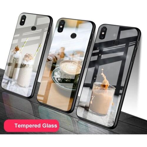 Art Delicious Coffee Tempered Glass Phone Case For Redmi Note 5 6 7 8 9 Pro Note8T Note9S Redmi8 9 Cover Shell