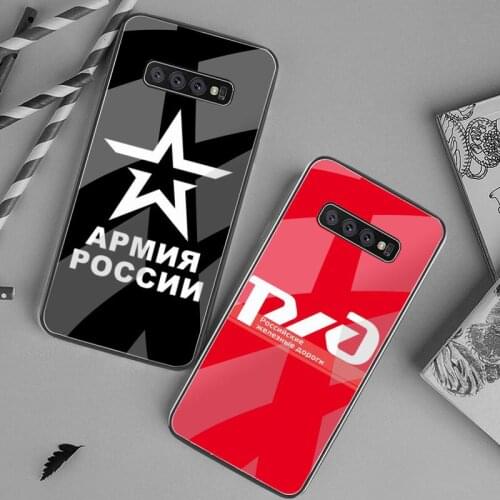Russia Letter Phone Case Tempered Glass For Samsung S20 Plus S7 S8 S9 S10 Plus Note 8 9 10 Plus
