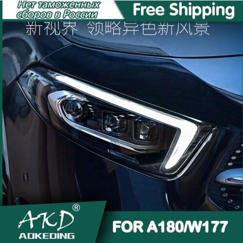 For Car Benz W177 A180 Headlights 2019-2020 DRL Day Running Light LED Bi Xenon Bulb Fog Lights Car Accessory A200 A220 Head Lamp