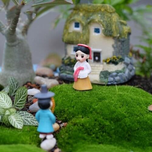 Korean Lovers Figure Ornaments Miniature Dollhouse Bonsai Fairy Garden Decor Micro Landscape Dollhouse Bonsai Fairy Garden Decor