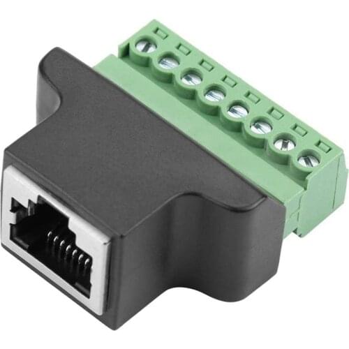 Ethernet RJ45 to 8-Pin Terminal Network Extension Connector 8P8C Network Adapter Is Suitable for Digital DVR