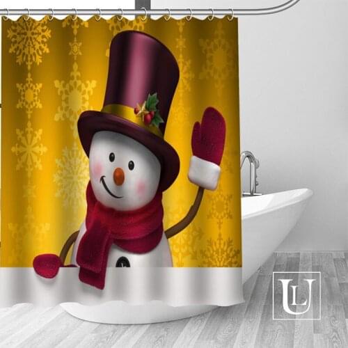 Hot New Eco-friendly snowman Shower Curtain Custom Bathroom Curtain modern Polyester Fabric Thick Waterproof Mildew