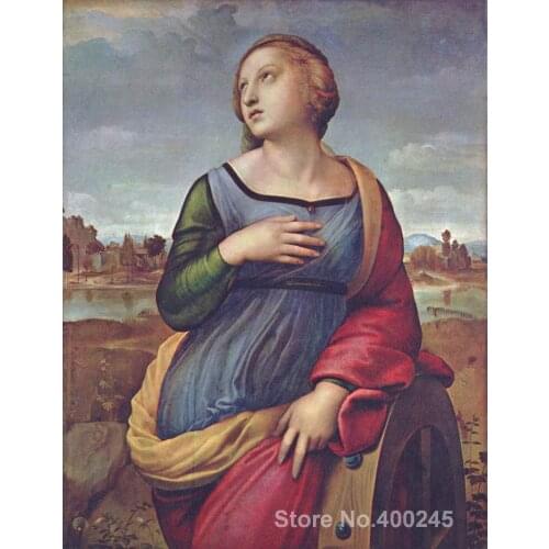 Famous Portrait Raphael sanzio Saint Catherine of Alexandria oil Painting canvas High quality Hand painted