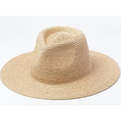 Quality Summer Custom Style Handmade Fine Straw Raffia Jazz Hat For Female Outdoor Travel Sunshade Beach Womens Hats Fashionable