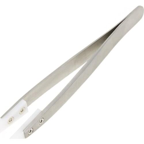 THGS Ceramic tweezers with stainless steel handle Refractory Acid-resistant Pointed tweezers