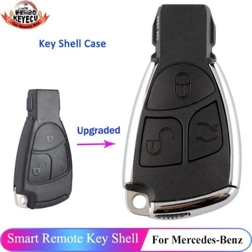 KEYECU Replacement Modified Smart Remote Car Key Shell Case Fob 3 Button for Mercedes-Benz C E S B Class CLK CLS SLK 2001-2010
