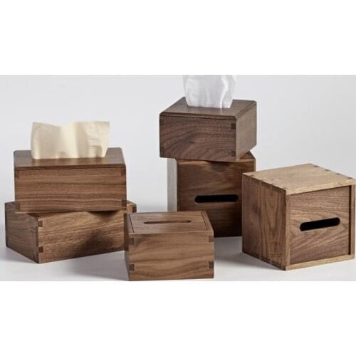 Tissue Box Simple Household Chinese Solid Wood Tissue Box Bathroom Toilet Tissue Storage Box Home Decoration Storage Ornaments