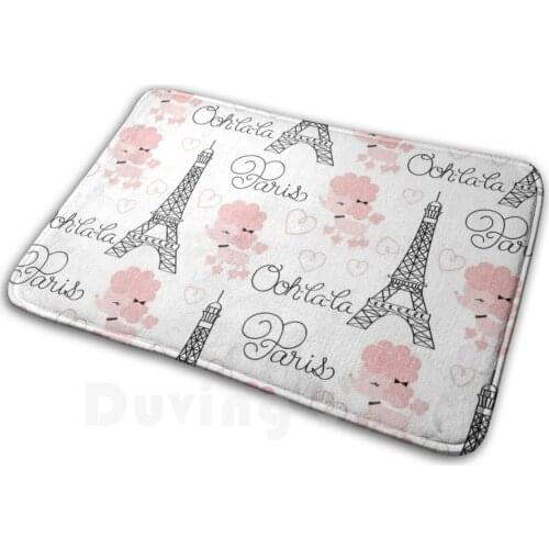 Paris Mat Rug Carpet Anti-Slip Floor Mats Bedroom Paris Love Eiffel Tower Ohlala France Eiffel Tower Pattern Paris Pattern