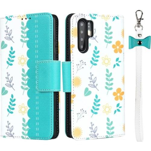 For Huawei P30 Pro Lanyard flower mobile phone leather case Wallet bracket function