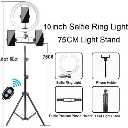 Vlog Makeup Live Fill Light For Ring Light LED Selfie Stand Tripod Dimmable Lamp Photo Video Camera Phone Rnglight