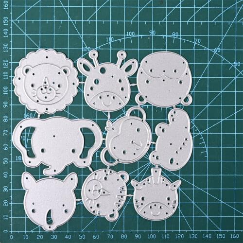 YaMinSanNiO Cute Animals Lions Giraffe Monkey Elephant Hippo Metal Cutting Dies For Scrapbooking Diy Make Album Techo Art Design