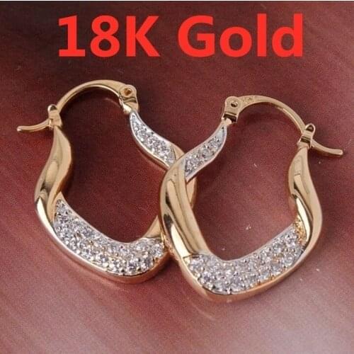 Fashion Gold Plated White CZ Zircon Drop Dangle Earrings for Bridal Earrings Wedding Jewelry Lovers Xmas Gifts Womens Earrings