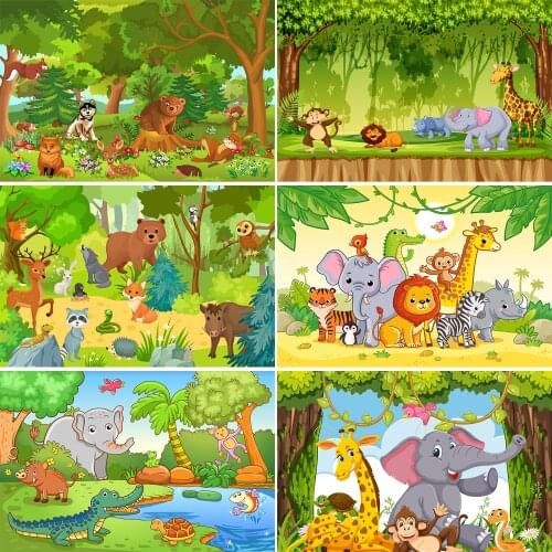 Cartoon Background Photography Background The Lion King Baby Birthday Backdrop Forest Party Decor Banner Backdrop Photo Studio