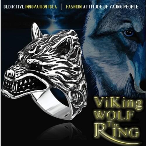 Beier 316L Stainless steel nose viking Wolf headl animal for Man Unique wholesale price jewelry LR160