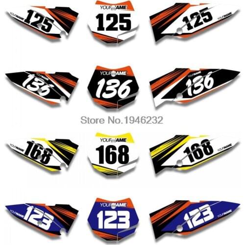 NICECNC Custom Number Plate Background Graphics Sticker & Decal For KTM SX 65 2009 2010 2011 2012 2013 2014 2015