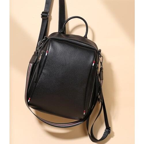Nesitu High Quality New Fashion Black Small Genuine Leather Women Backpack For Girl Real Skin Female Shoulder Bags M912