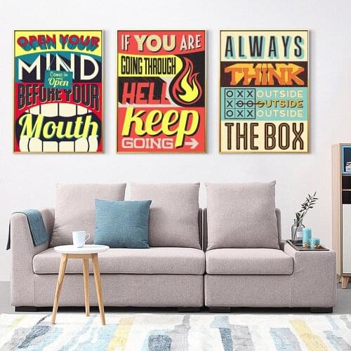 Print Home Decorn Painting Keep Going Poster Motivational Quote Wall Artwork Modular Nordic Style Canvas Picture For Living Room