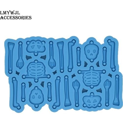 DIY Skull Combination Earrings Silicone Mold for Resin Human Bone Epoxy Resin Molds Crafts Keychain Jewelry Pendant Molds