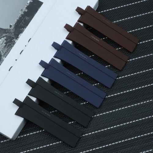 Top quality 26mm*22mm Blue Brown Black Silicone Rubber Watchband For Porsche Design P6360 Watch Accessories Strap Belt bracelet