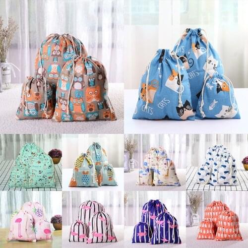 1pcs Yellow Geometric Drawstring Cotton Linen Storage Bag Gift Candy Tea Jewelry Organizer Makeup Cosmetic Coins keys Bags 49302
