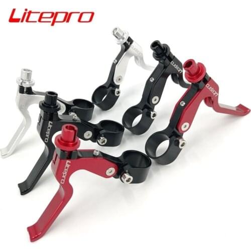 Litepro Brake Lever 22.2mm For Brompton Folding Bike V Brake Lever Aluminum Alloy Silver-Black-Red