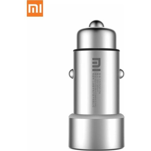 Xiaomi Metal Material Smart Charger Socket Plug Car Charger Dual USB 5V Max 3.6A with LED Fast Quick Charge for Smart Deivce