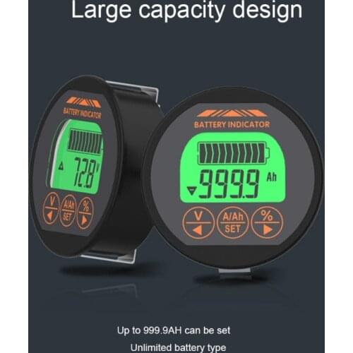 DC 8-80V 50A 100A 350A TR16 Coulomb Counter Meter Battery Capacity Indicator Ammeter Voltmeter Battery Tester