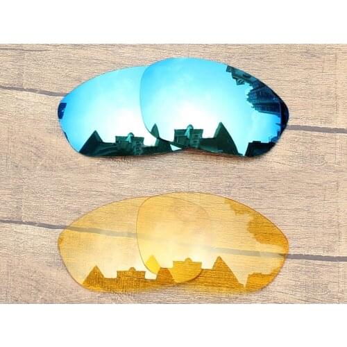 Vonxyz 2 Pairs Ice Mirror & Yellow Replacement Lenses for-Oakley Straight Jacket 2007 Frame