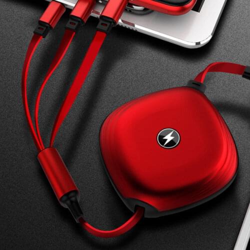 Retractable 3 in 1 usb charge cable for xiaomi oppo vivo portable multi fast type c micro usb charging cord for samsung lg sony