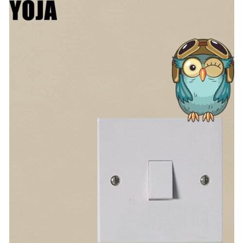 YOJA Interesting Owl Switch Decor Living Room Bedroom Wall Sticker Personalized 10SS0008