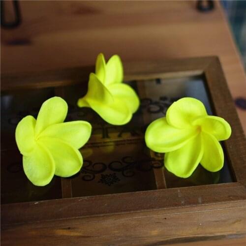 Yellow Plumerias Natural Real Touch frangipani Flower heads for cake Toppers, Wedding Decorations Artificial Flowers Head