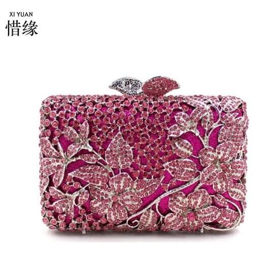 Women Evening Bags Diamonds Metal Day Clutches Purse Handbags Strip Style Small Bags