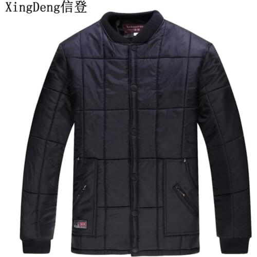 XingDeng Winter warm Jacket Men top Coat Cotton-Padded Outwear Mens O-neck Coats 80s Jackets Thick Clothes big size