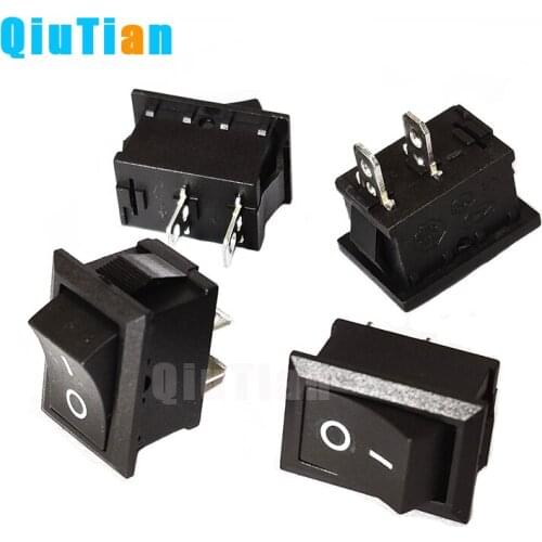 10 pcs KCD1-101 2 Pin 250V 3A SPST Black Boat Switch 21*15 Snap-in ON OFF slope Rocker Position Switch