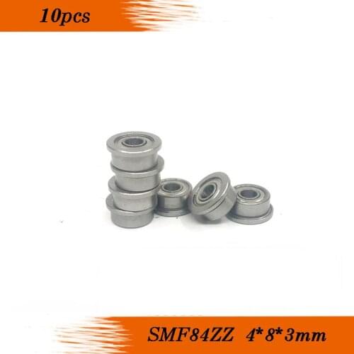 10pcs Stainless steel MF84ZZ SMF84ZZ LF-840ZZ mf84 zz SMF84 ZZ 4*8*9.2*3*0.6mm Flange bushing ball bearing