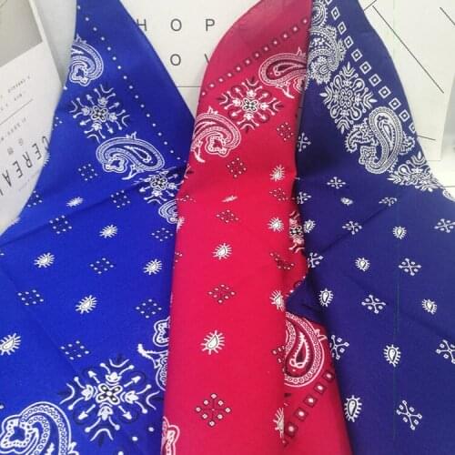 100% Cotton Korean fashion Jiugongge Paisley Printed Neckerchief Hip Hop Headwear/Hair Bandanas Foulard Square Scarf for Women