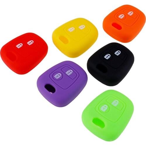 2 Buttons Silicone Rubber Car Remote Key Case Cover For 107 206 307 207 408 Key Protector Holder Shell