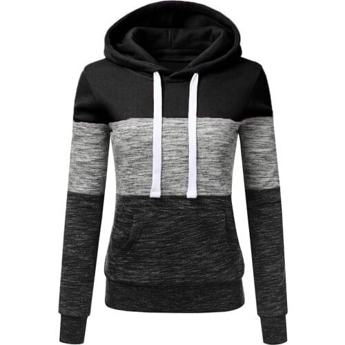 2021 High Quality Womens Hoodie Sweatshirt Womens Patchwork Autumn and Winter Hoodie